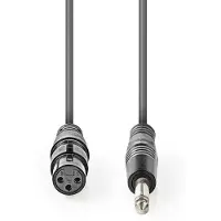 Nedis Unausgeglichen Audiokabel - XLR 3-Pin Buchse - 6.35 mm Stecker - Vernickelt - 5.00 m - Rund - PVC - Dunkelgrau - Kartonhülle