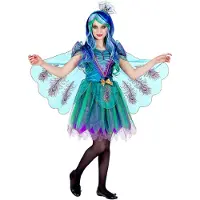 Widmann PFAU (Kleid mit Pfauenfeder Schleier, Kopfschmuck), 140 cm / 8-10 Years
