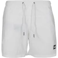 Urban Classics Badeshorts "Herren Block Swim Shorts", Herren, Gr. L, US-Größen, weiß, 100% Polyamid, Badehosen Badeshorts
