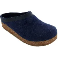 Iesse Schuh Haflinger Schuhe Damen Hausschuhe Pantoffeln Wolle Grizzly Torben 713001, Größe:36 EU, Farbe:Blau