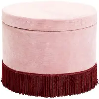 Nordal Cordhocker mit Deckel - pink / burghundy