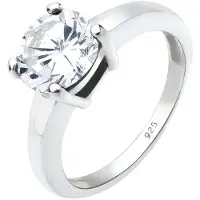 Elli Ring Solitär Klassisch Zirkonia 925 Sterling Silber Elli Silber