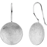 Nenalina Ohrringe Hänger Basic Geo Look Kreis Brushed 925Er Silber Nenalina Silber