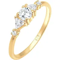 Elli Ring Triangel Zirkonia Funkelnd 925 Sterling Silber Elli Premium Gold