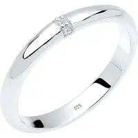 Elli DIAMONDS Ringe - Ring Diamant 0.045 ct. Klassik Verlobung 925 Silb - Gr. 58 MM - in Weiß - für Damen