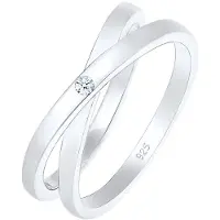 Elli DIAMONDS Ring Wickelring Cross Diamant (0.015 Ct.) 925 Silber Elli DIAMONDS Silber