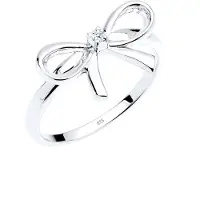 Elli DIAMONDS Ring 925 Sterling Silber Schleife, Verlobungsring in Weiß | Gr.: 54