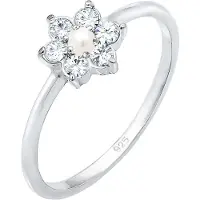 Elli Ring Blume Floral Synthetische Perle 925 Silber Elli Premium Silber