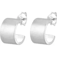 Elli Ohrringe Creolen Hänger Basic Geo Trend Matt 925Er Silber Elli Silber