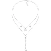 Elli Halskette Y-Kette Geo Layer Plättchen 925 Sterling Silber Elli Silber
