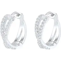 Elli Ohrringe Creole Cross Zirkonia 925 Sterling Silber Elli Premium Silber