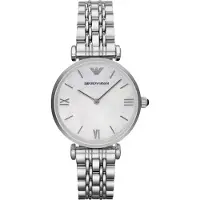 Emporio Armani Emporio GIANNI T-BAR Uhr Damenuhr Edelstahl perlmutt