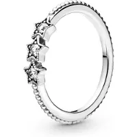 Pandora Elevated Heart Ring - Versprechenring für Frauen - Stapelring - Geschenk für sie - Sterlingsilber mit klaren Zirkonia - Größe 6
