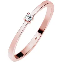 Elli DIAMONDS Ring Verlobung Solitär Diamant (0.03 Ct.) 925 Silber Elli DIAMONDS Rosegold