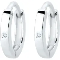 Elli DIAMONDS Ohrringe Creolen Diamant (0.01 Ct.) 925 Sterling Silber Elli DIAMONDS Weiß