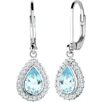 Elli Ohrringe Tropfen Festlich Elegant Topas 925 Silber Elli Hellblau