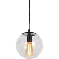 QAZQA Moderne Hängelampe Schwarz mit grauem Glas 20cm - Pallon