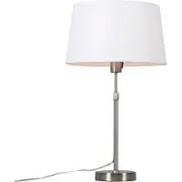 QAZQA Tischleuchte Stahl mit Schirm weiß 35 cm verstellbar - Parte