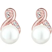 Elli Ohrringe Infinity Perle Kristalle 925 Silber Elli Rosegold