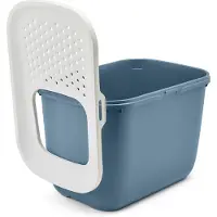 Savic Hop In, Katze, Katzenklo mit Eingang von oben, Grau, Weiß, Haken, 585 mm, 390 mm