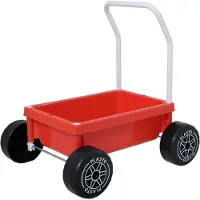 Plasto Lauflernwagen mit leisen Rädern, Rot, Babyspielzeug