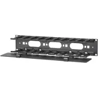 Schneider Electric Horizontal Cable Manager, 2U x 4" Deep, Single-Sided with Cover
