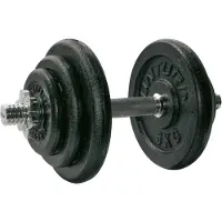 Tunturi Hantel Gusseisen 20kg - Hantelset mit Schraubverschluss - Kurzhantelset - 1 Hantelstange - 30mm - inklusive e Fitness-App