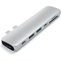 Satechi ST-CMBPS, USB 3.2 Gen 1 (3.1 Gen 1) Type-C, Silber, MicroSD (TransFlash), SD, HDMI, USB 3.2 Gen 1 (3.1 Gen 1) Type-A, USB 3.2 Gen 1 (3.1 Gen 1) Type-C, Aluminium, 114,3 mm