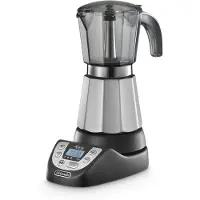 De'Longhi De’Longhi Alicia Plus EMKP 63.B, Elektrische Espressokanne, 0,25 l, Gemahlener Kaffee, 450 W, Schwarz, Silber