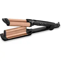 BaByliss Welleneisen "Deep Waves Welleneisen für große Wellen / Beach Waves, W2447E" Turmalin-Keramik, Lockenstab, 3 Temperaturen bis 200C, Wellenstyler