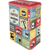 Nostalgic Art Kaffeedose Coffee Collage, aus Metall, luftdicht, mit Bügelverschluss, mit Motiv, eckig, 1,3 Liter