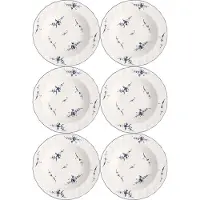 Villeroy & Boch Suppenteller "Suppenteller Vieux Luxembourg ø 22,5 cm 6er Set weiß-blau"