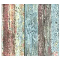Living Walls Vinyltapete "Pop Up Panel 3D" Holz gestreift realistisch strukturiert Holzoptik Tapete Selbstklebend Holz Panel Flur Design Kinderzimmer