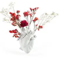 Seletti Love In Bloom Porcelain Heart Vase Weiß - , Love in Bloom, Weiß, Keramik, Design