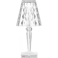 Kartell Big Battery Portable Tischleuchte IP54 Crystal - , Big Battery, dimmbar, Transparent, für Wohnzimmer, Kunststoff, Design