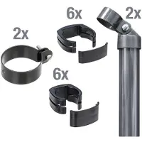 Alberts Zaunanschluss-Set für Wellengittertor an Schweißgitter Fix-Clip Pro, Höhe 122 cm, zum Einbetonieren, anthrazit, 2er-Set