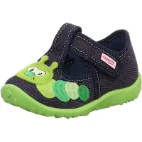 Superfit Jungen Sommer Textil Hausschuhe blau, mittlere Weite, perforierte Laufsohle