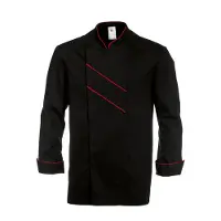 Bp Kochjacke 1538-400-2132, Herren, langarm, mit Druckknöpfen, weiß-schwarz, Gr. 52(L)