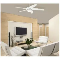 WESTINGHOUSE LED-Deckenventilator Bendan, weiß, leise - , Bendan, dimmbar, Weiß, für Wohnzimmer, Holz, Modern