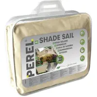 Perel Schattentuch, wasserdurchlässig, luftdurchlässig, 5 x 5 m, 180 g/m², HDPE, quadratisch, champagner