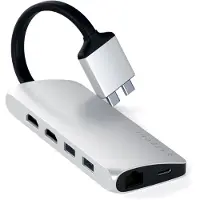 Satechi ST-TCDMMAS, USB 3.2 Gen 1 (3.1 Gen 1) Type-C, 60 W, Silber, MicroSD (TransFlash), MicroSDHC, MicroSDXC, SD, USB 3.2 Gen 1 (3.1 Gen 1) Type-C, USB