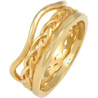 Elli Ring Ringset Wellen Geflochten Verdreht 925 Silber Elli Gold