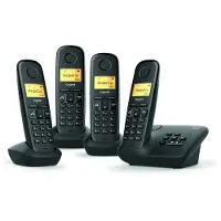 Gigaset A270A Quattro, Analoges/DECT-Telefon, Kabelloses Mobilteil, Freisprecheinrichtung, 80 Eintragungen, Anrufer-Identifikation, Schwarz