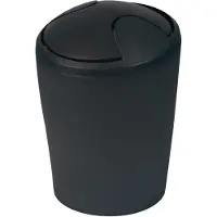 Spirella Kosmetikeimer "Move" Abfalleimer Schwingdeckeleimer | Kunststoff | 5 Liter | Schwarz