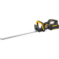 Mowox EHT 6362 Li Akku-Heckenschere mit drehbarem Handgriff, Schnittlänge 630 mm, Schnittkapazität 24 mm, Leerlaufdrehzahl 3.600 U/min, 2-Gang-Drehzahlregelung, lasergeschliffenes Schwert
