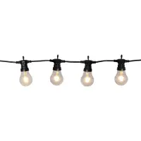 Star Trading Partylichterkette - LED - Outdoor - 4,50m - 10 x 5 warmweiße LEDs - Klares Glas - Schwarzes Kabel - Mit Befestigungshaken - 5W