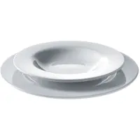 Alessi Suppenteller PlateBowlCup White Porcelain 22 cm (Set von 4 Stück)