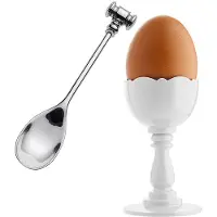 Alessi Eierbecher Mit Löffel Dressed White