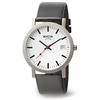 Boccia 3622-01 Herren-Armbanduhr, Titan-Gehäuse, Leder-Armband