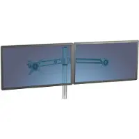 Fellowes Lotus Dual Monitor Arm Kit - Befestigungskit - einstellbarer Arm - für 2 LCD-Displays - Metall, Aluminium - Silber